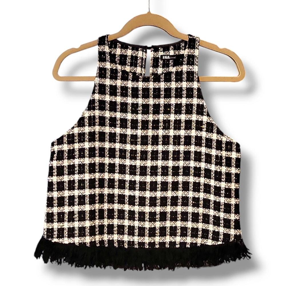 NWOT INA Fashion Tweed Top Size Medium